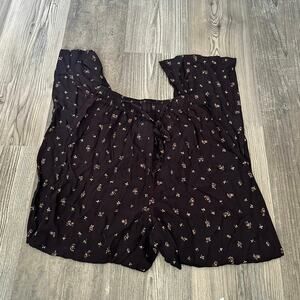 expressions black red floral pants lounge vintage